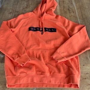 Baseball lifestyle 101 hoodie orange with black letters Men’s large